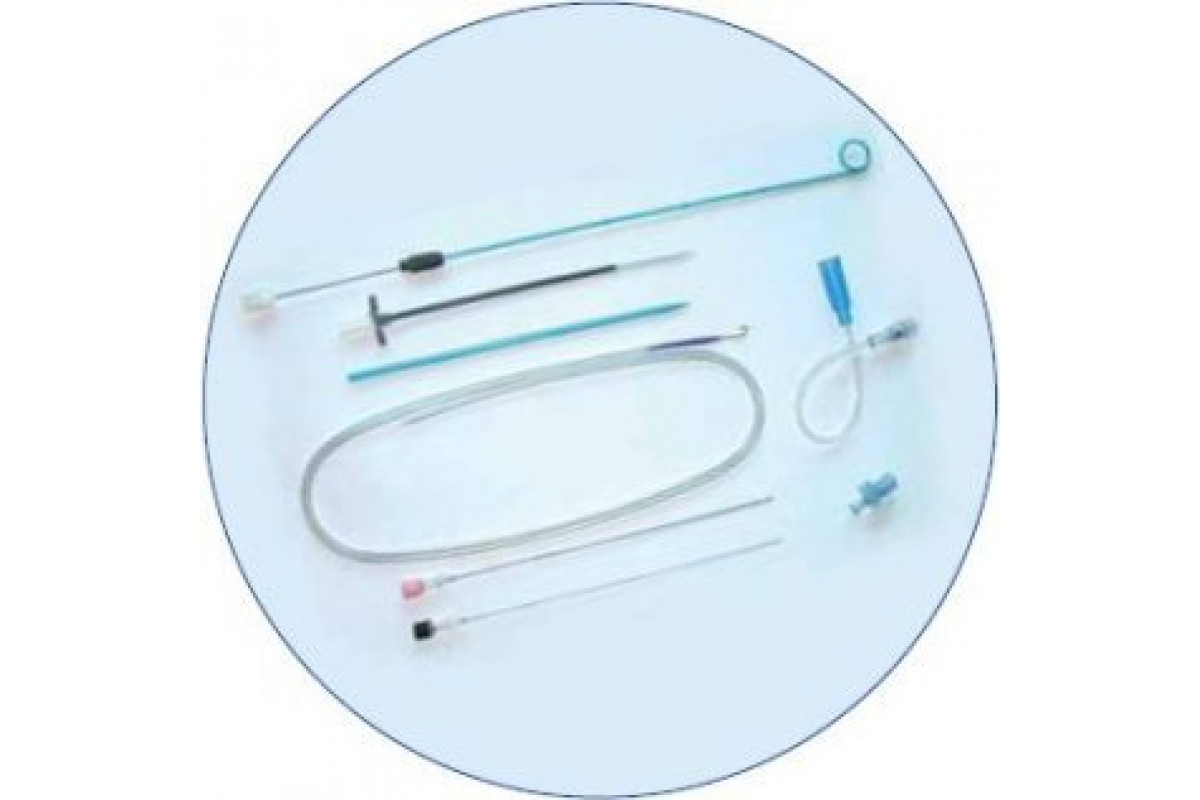 Coloplast (Колопласт) Катетер для нефростомии игла Чиба 18G, катетер J-тип однопетлевой 29 см, Coloplast